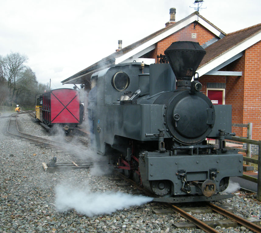 Locomotive and train on the Apedale Valley Light Railway
