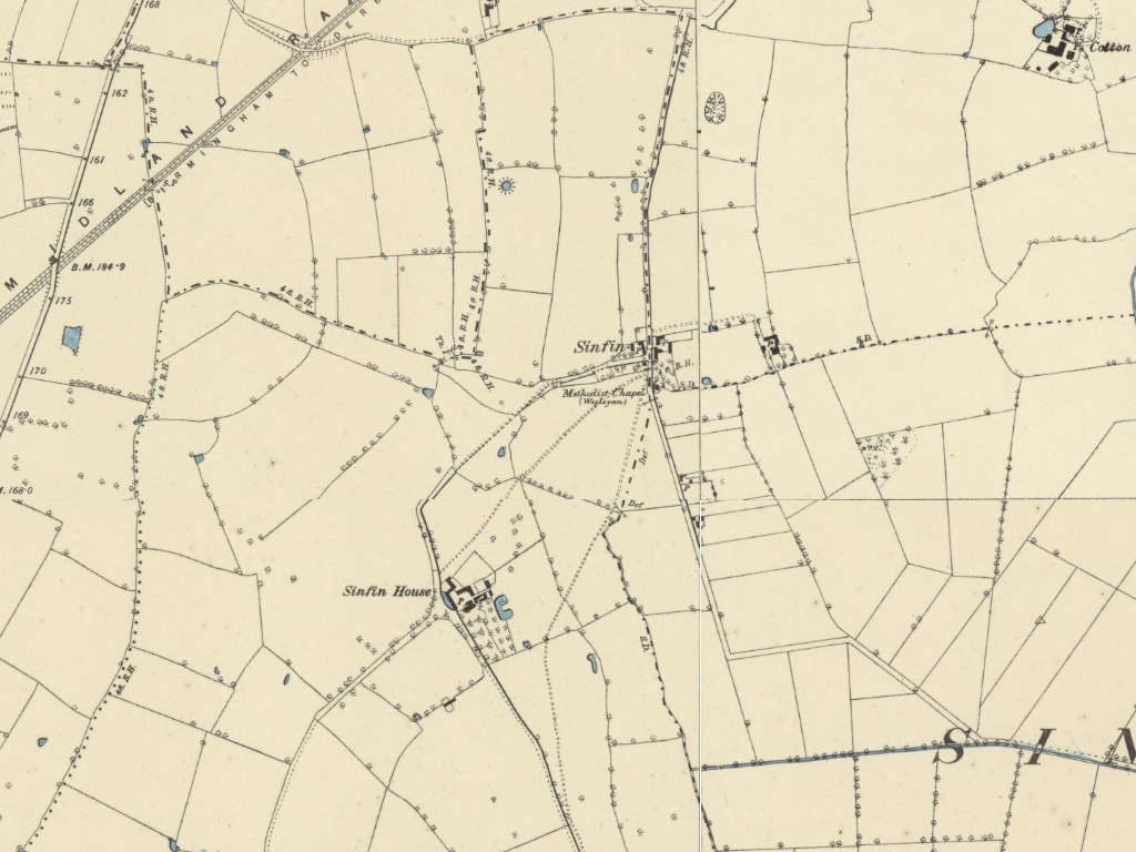 Map of Sinfin, circa 1880