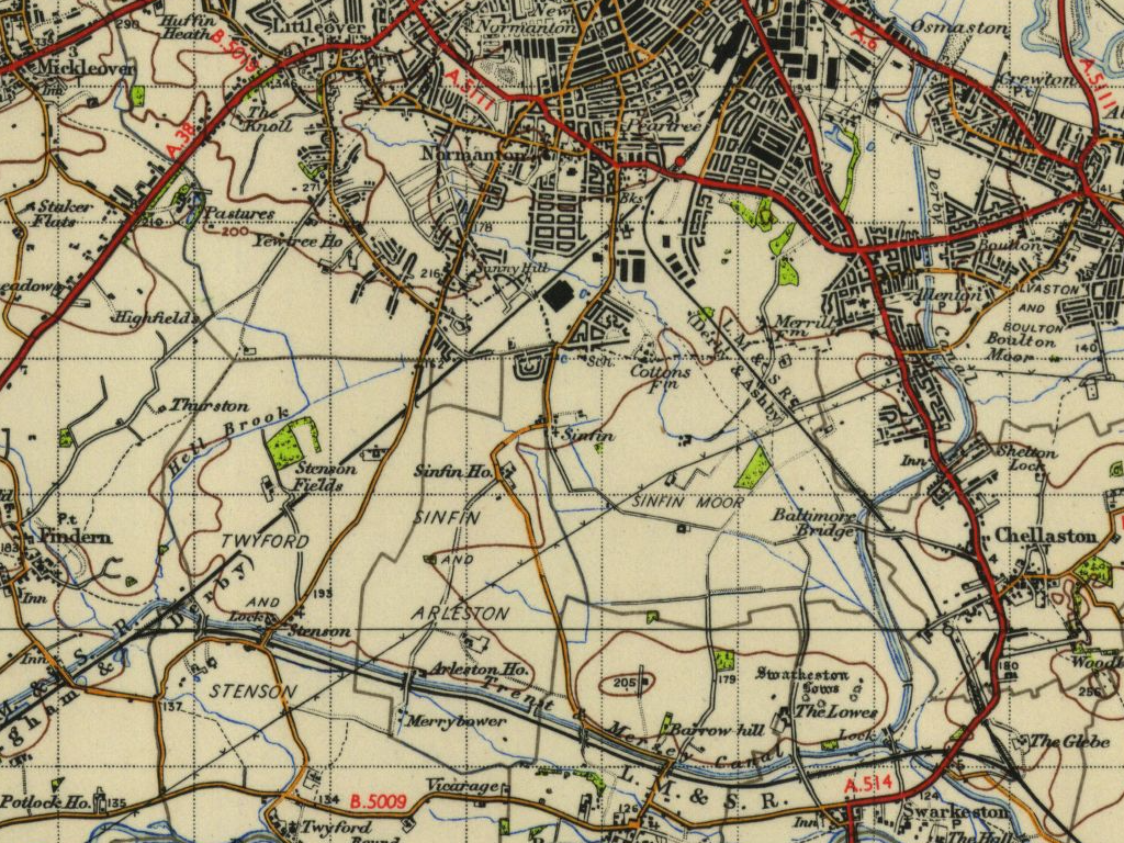 1940s Map of Sinfin